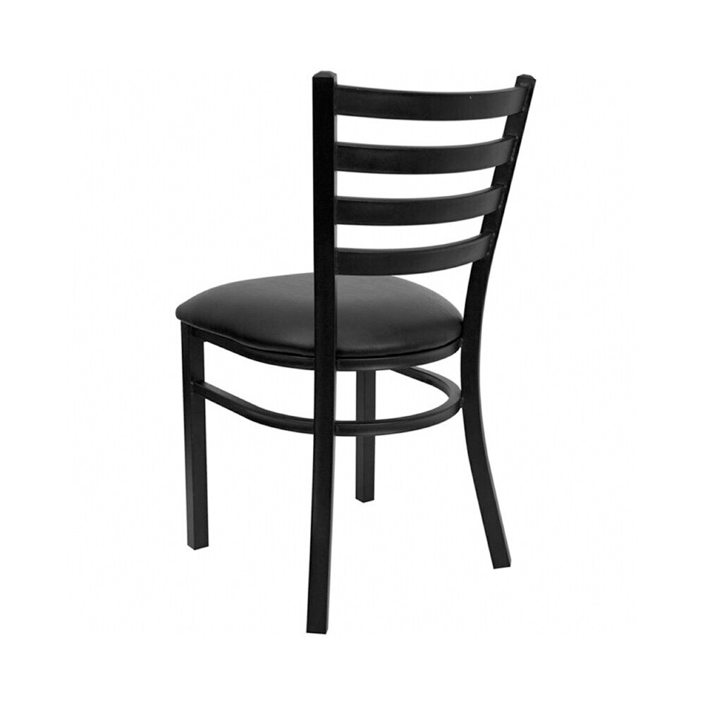 Ladder Back Metal Dining Chair Black   16.5x32.25