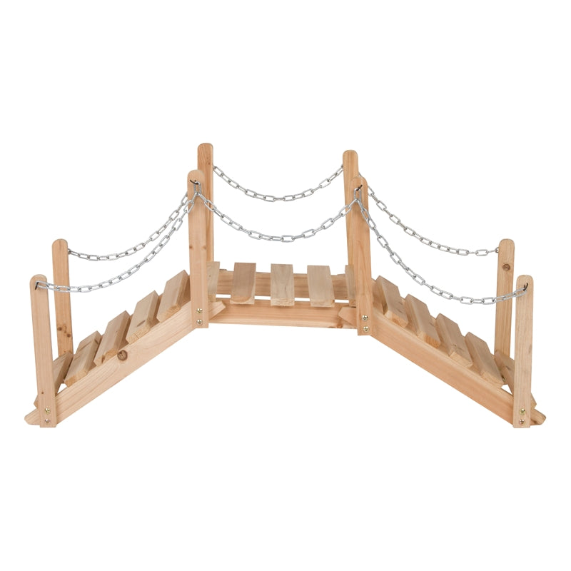 Shine Company Transitional Cedar Wood Decorative Garden Bridge in Beige