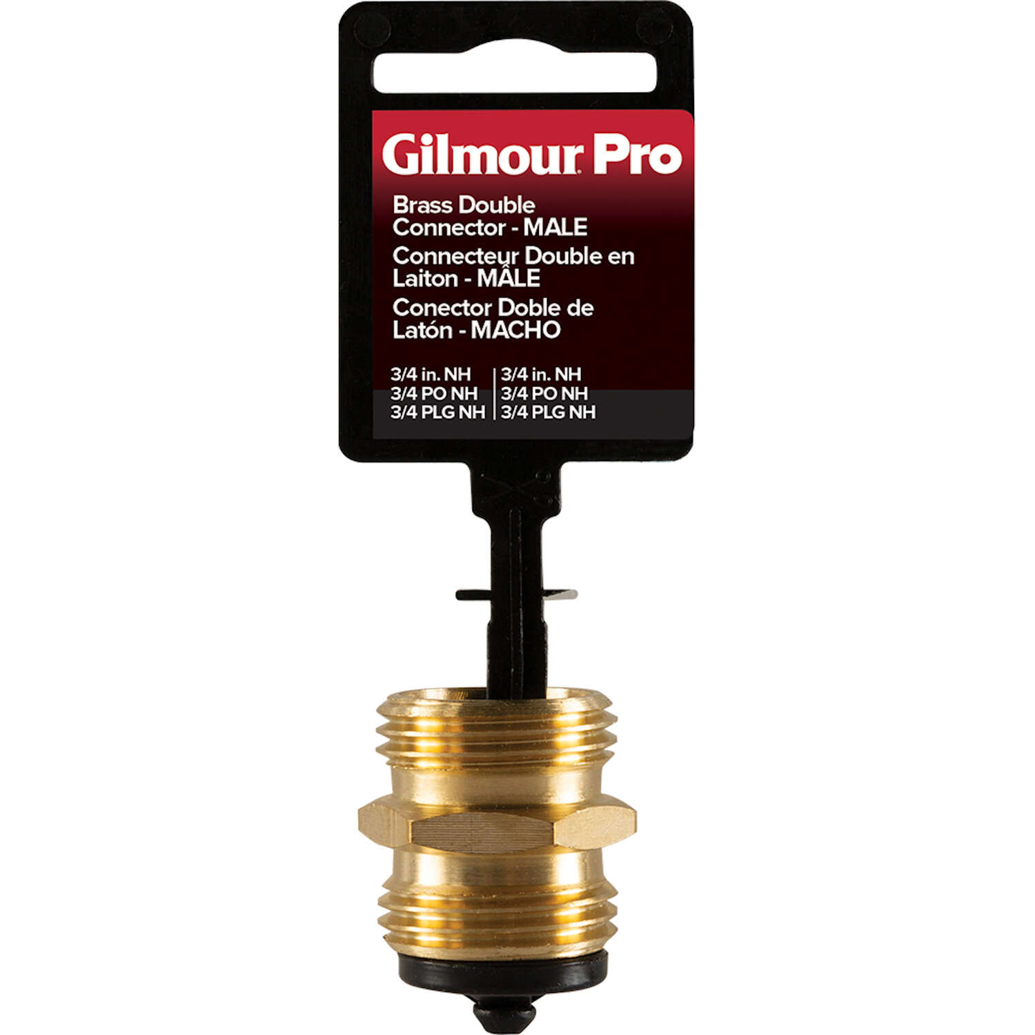 Gilmour 3/4 in. Brass Threaded Double Male Hose Connector