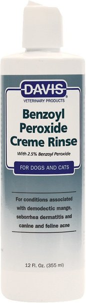 Davis Benzoyl Peroxide Dog and Cat Creme Rinse， 12-oz bottle