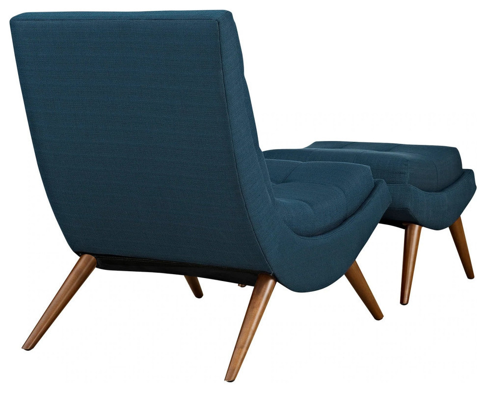 Cooper Azure Upholstered Fabric Lounge Chair Set   Midcentury   Armchairs And Accent Chairs   by V.S.D Furniture  Houzz