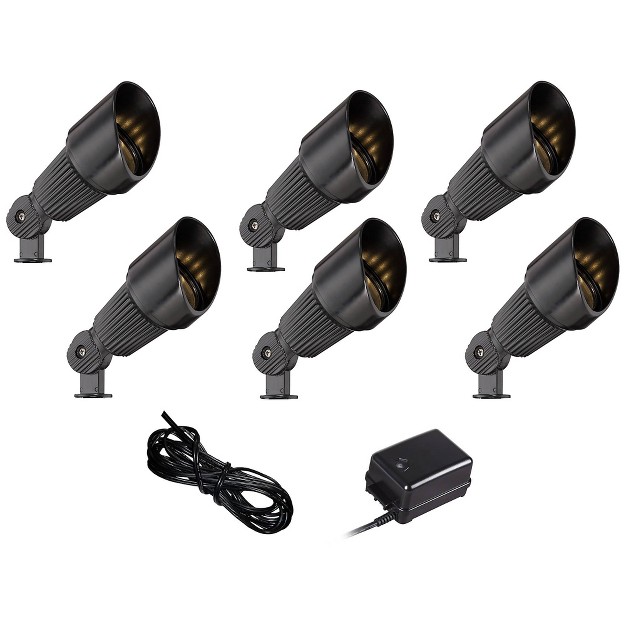 John Timberland Black Spotlight 8 piece Led Landscape Set With 50 feet Cable