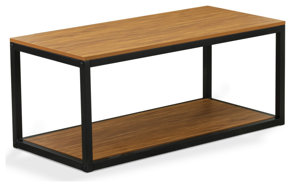 Coffee Table  Powder Coating Black  Brown Wood Laminate   Industrial   Coffee Tables   by Kolibri Decor  Houzz