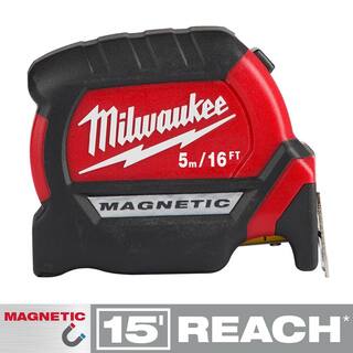 MW 5 m16 ft. x 1-116 in. Compact Magnetic Tape Measure with 15 ft. Reach 48-22-0317