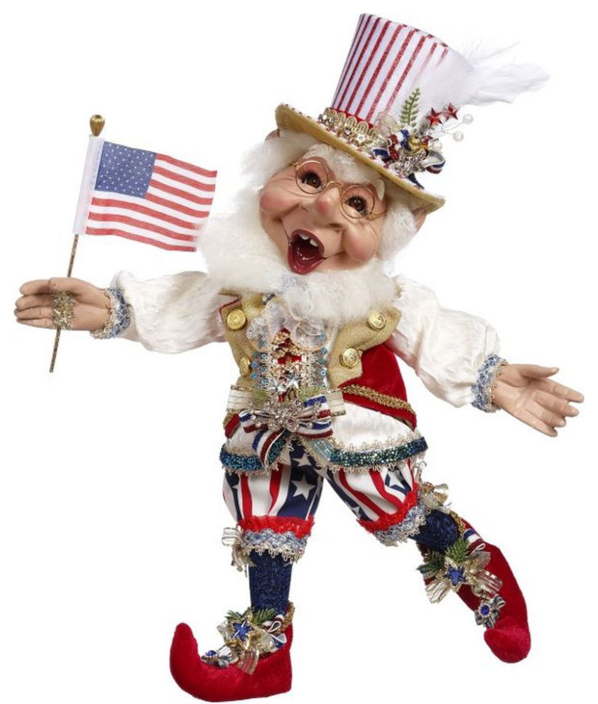 Mark Roberts Spring 2023 Patriotic Elf   Contemporary   Holiday Accents And Figurines   by Silver  ampCrystal Gallery  Houzz