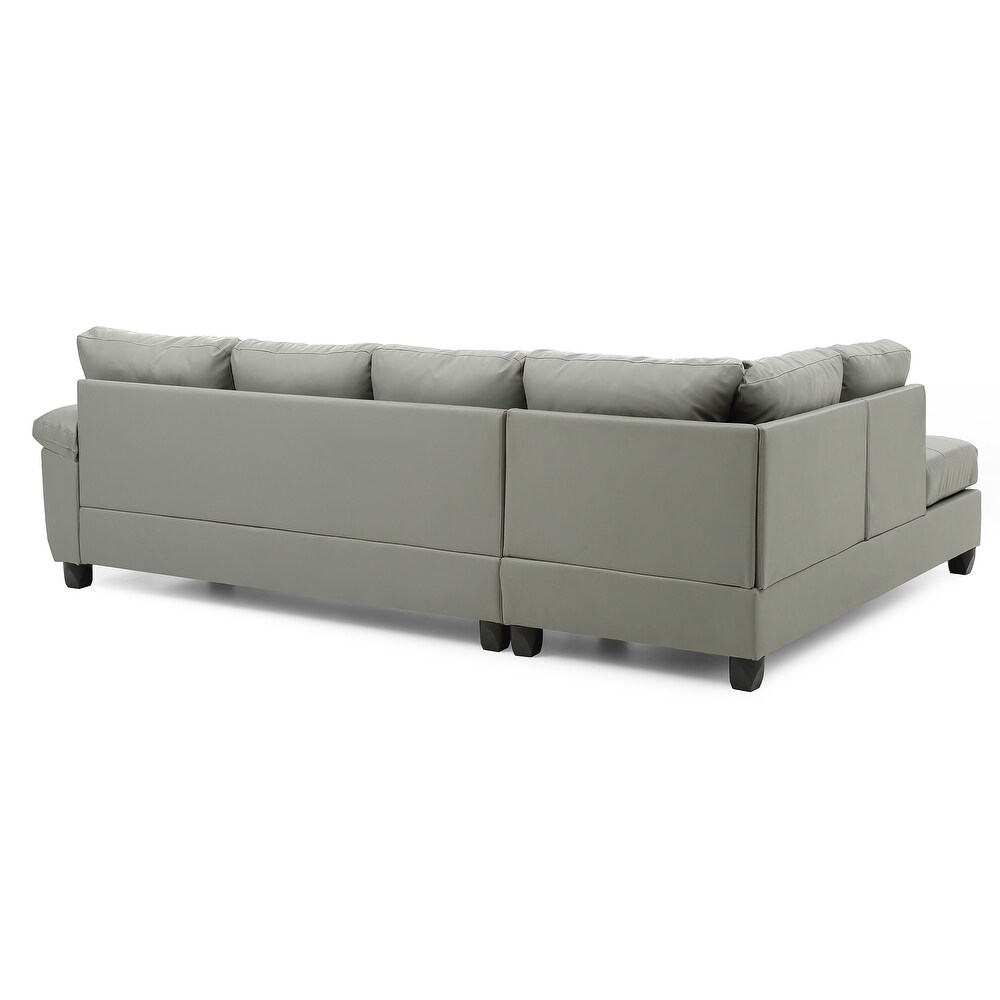 Gallant 111 in. W 2 piece Faux Leather L Shape Sectional Sofa   78\