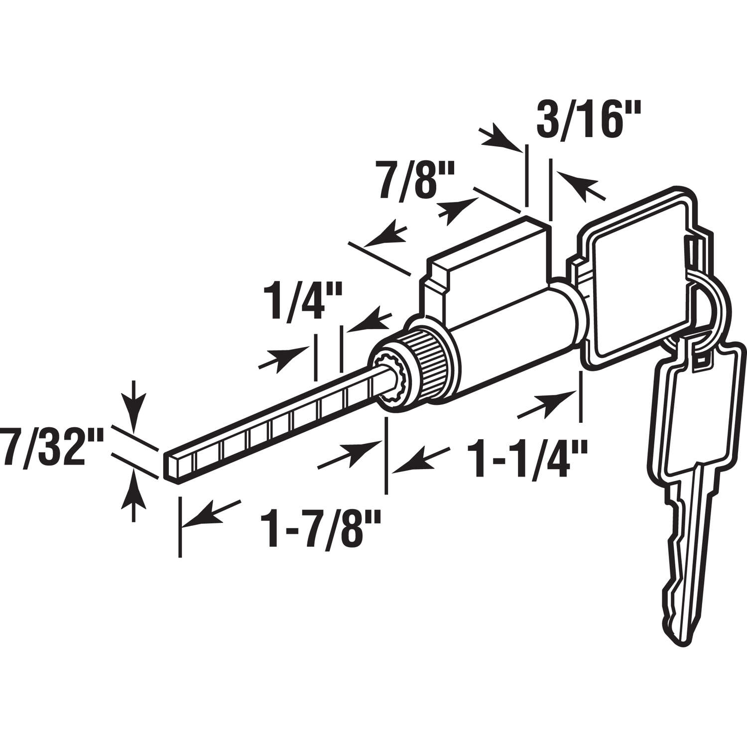 Prime-Line KW Brass-Plated Brass Cylinder Lock Keyed Differently