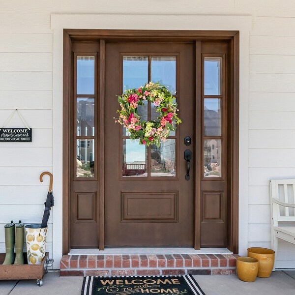 Leafy Hydrangea Floral Spring Wreath