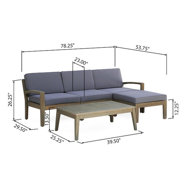 Grenada Outdoor Acacia Sectional Sofa Set by Christopher Knight Home