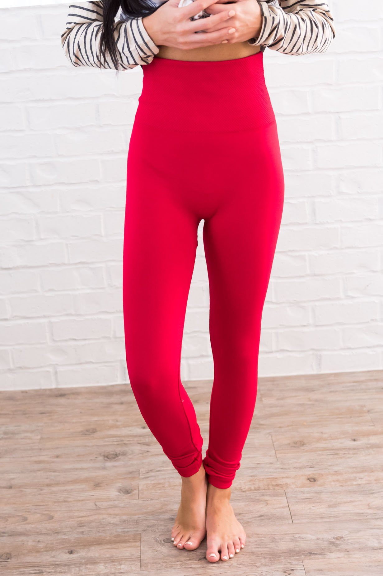 Red Fleece Leggings