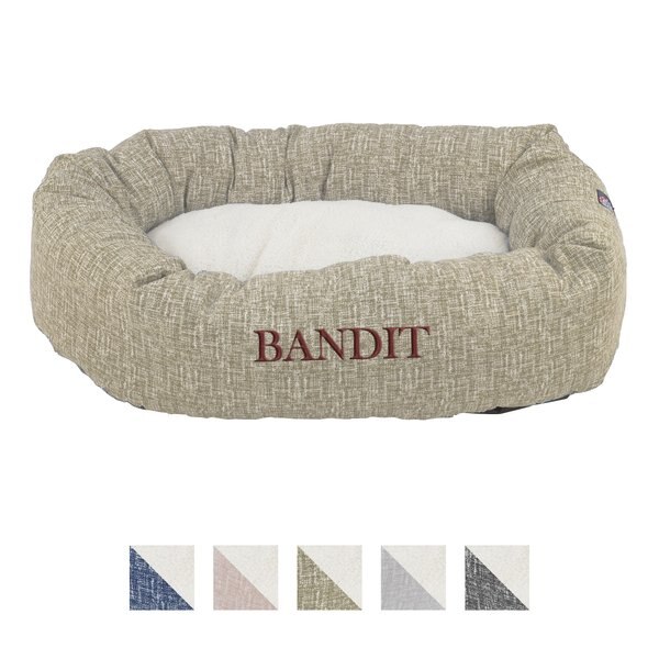 Majestic Pet Palette Heathered Sherpa Personalized Bagel Cat and Dog Bed