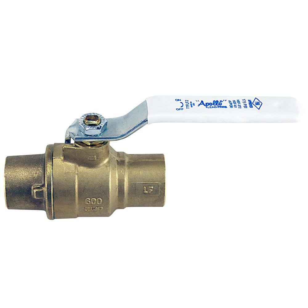 Apollo 34 in. x 34 in. Forged Brass Sweat x Sweat Full Port Solder Ball Valve 77FLF20401