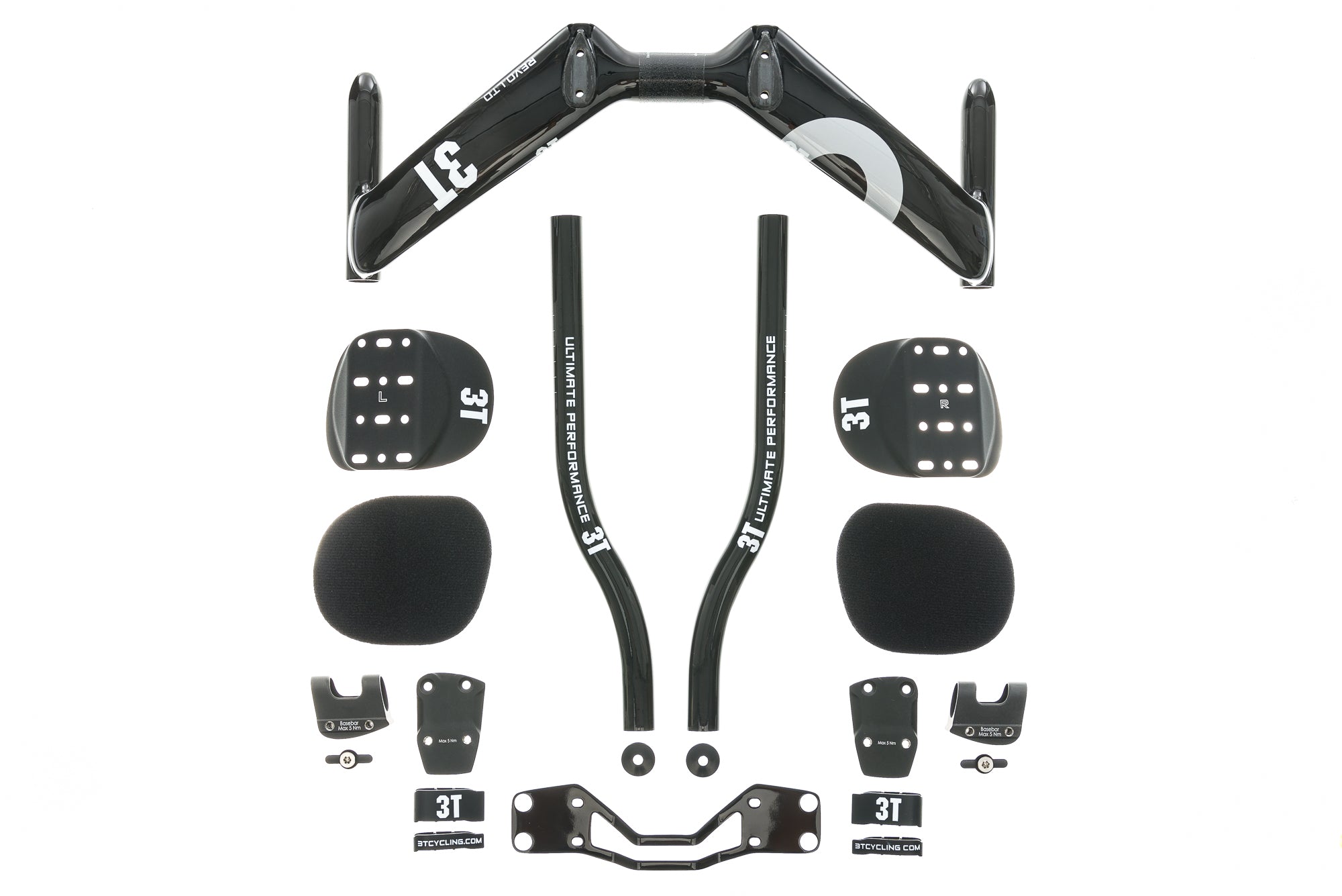 3T Revo LTD Aerobar 31.8mm 40cm 340mm S-Bend Carbon Black