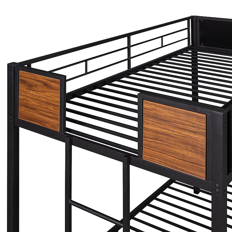 Merax Twin-over-Twin Bunk Bed， Steel Frame Bunk Bed