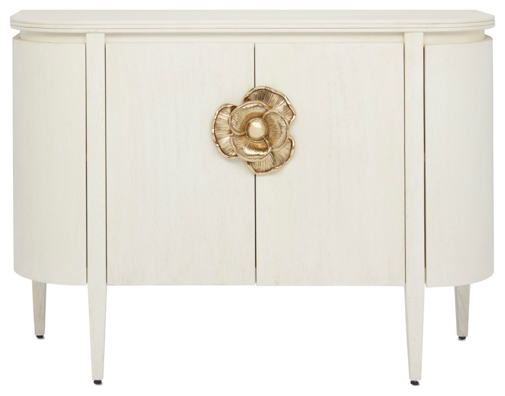 Briallen White Demi Lune   Transitional   Accent Chests And Cabinets   by Currey  ampCompany  Inc.  Houzz