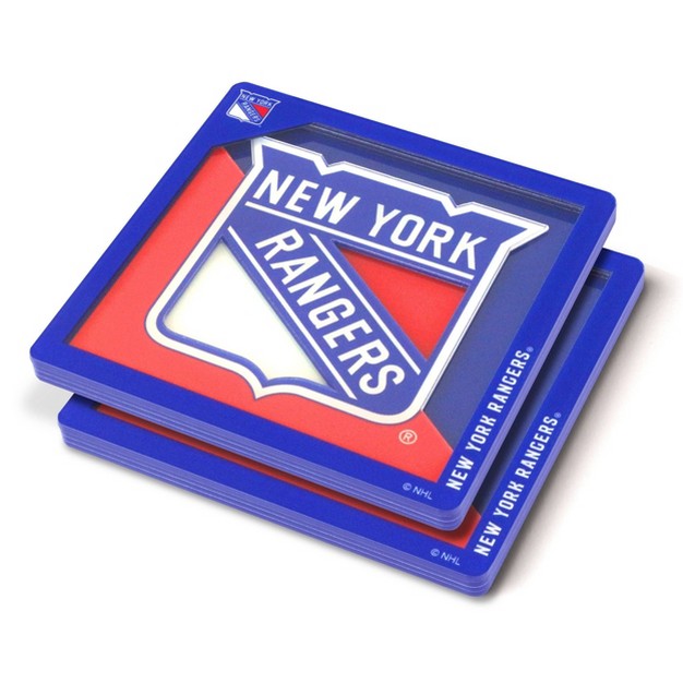 Nhl New York Rangers 3d Logo Series Coasters