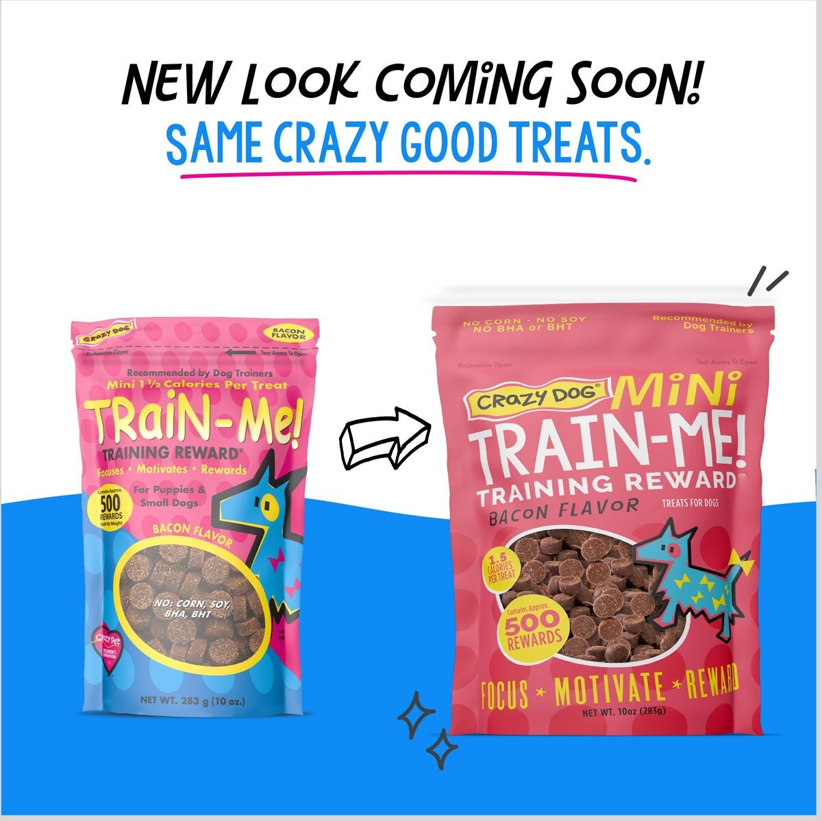 Crazy Dog Train-Me! Minis Bacon Flavor Dog Treats