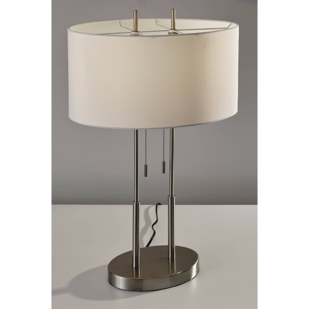 Duet Table Lamp Silver Adesso