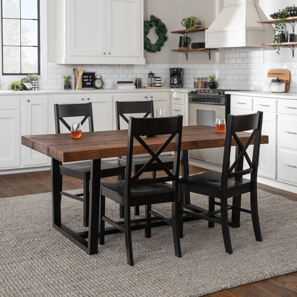 Middlebrook Solid Wood 5 Piece Dining Set with X Back Chairs