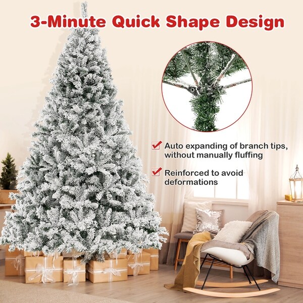 Costway 6 FT/7FT/8FT PreLit Christmas Tree 3Minute Quick Shape