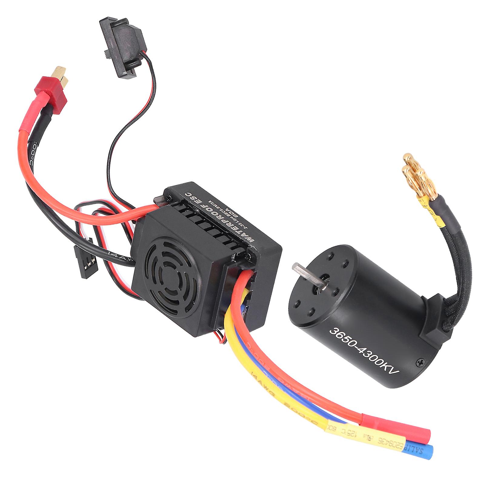 3650 Waterproof 4300kv Brushless Motor 60a Brushless Esc Accessory Set For 1/10 Rc Car