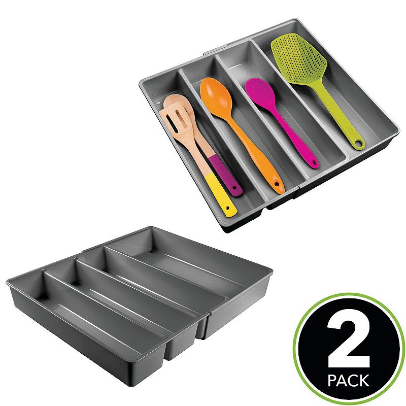 mDesign Expandable Kitchen Drawer Organizer Tray for Utensils