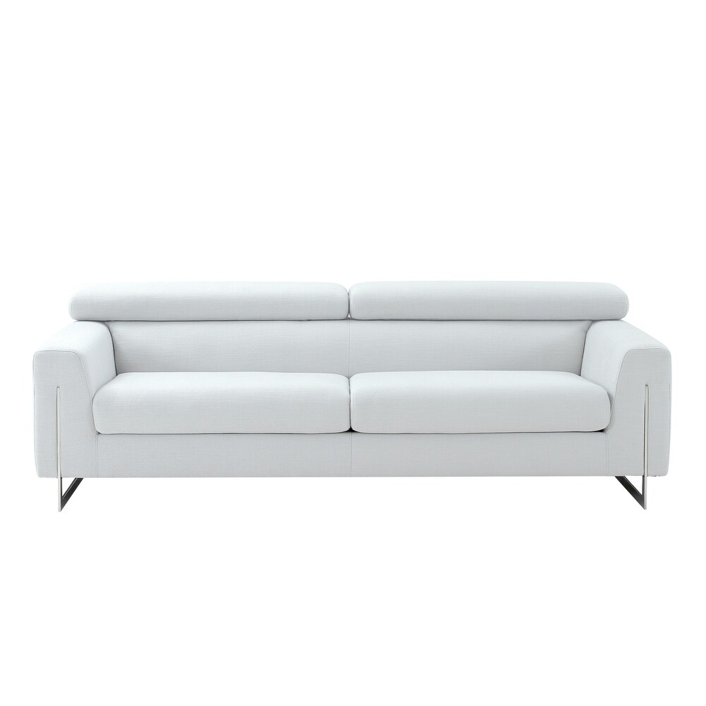 Pasargad Home Serena Upholstered Sofa with Adjustable Headrests