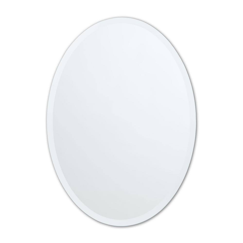 better bevel 24 in. W x 36 in. H Frameless Oval Beveled Edge Bathroom Vanity Mirror 17101