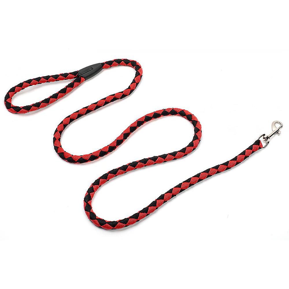 Nylon Dog Leash 5ft Long Walking Dog Rope Metal Clasp Dog Chain Traction Rope For Medium Dog Training Walking Outside Red