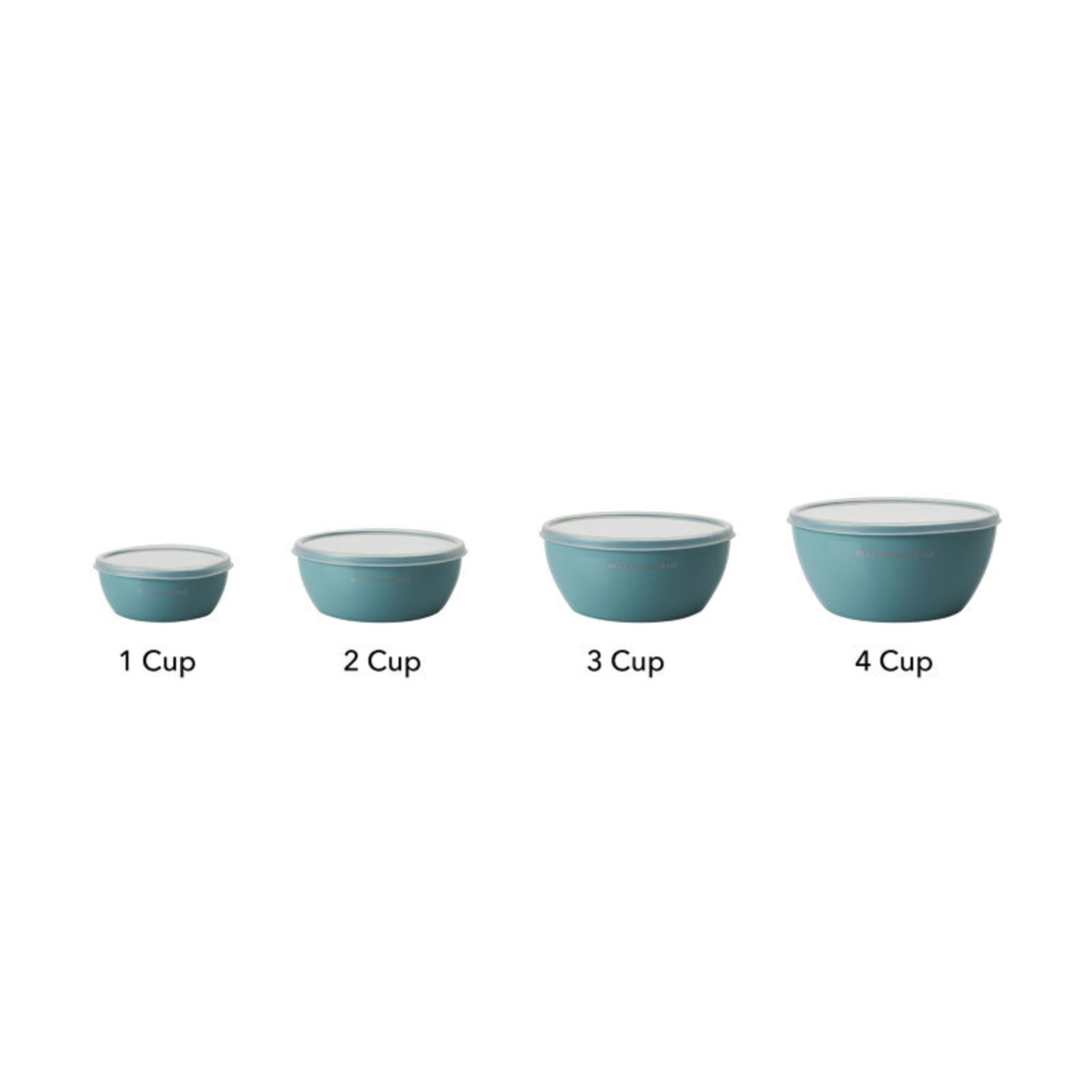 Kitchenaid 4-piece Prep Bowl Set with Lids in Aqua Sky and Assorted Sizes