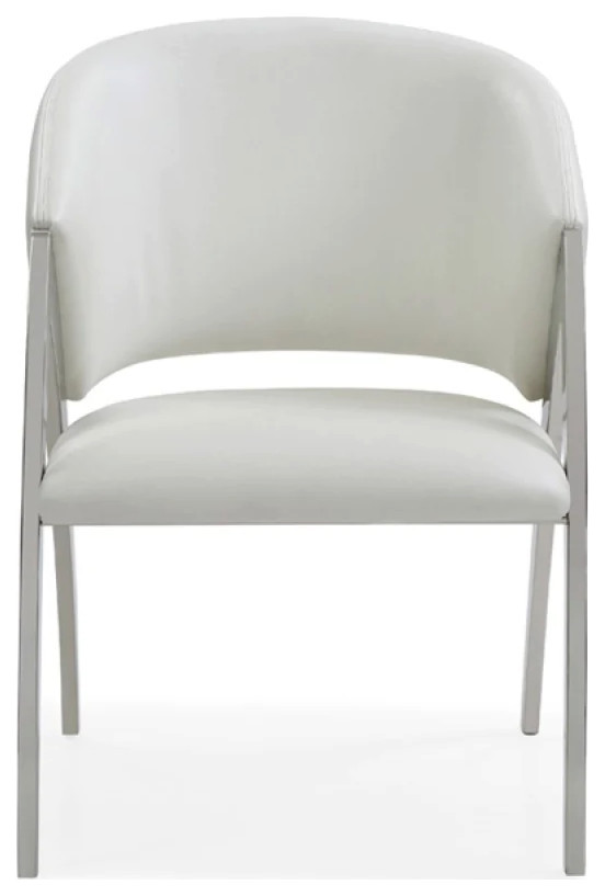 Evie Modern White Leatherette Accent Chair   Contemporary   Armchairs And Accent Chairs   by V.S.D Furniture  Houzz