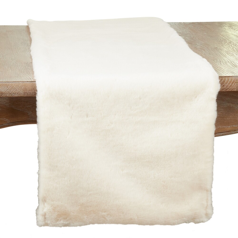 Table Runner With Faux Rabbit Fur Design