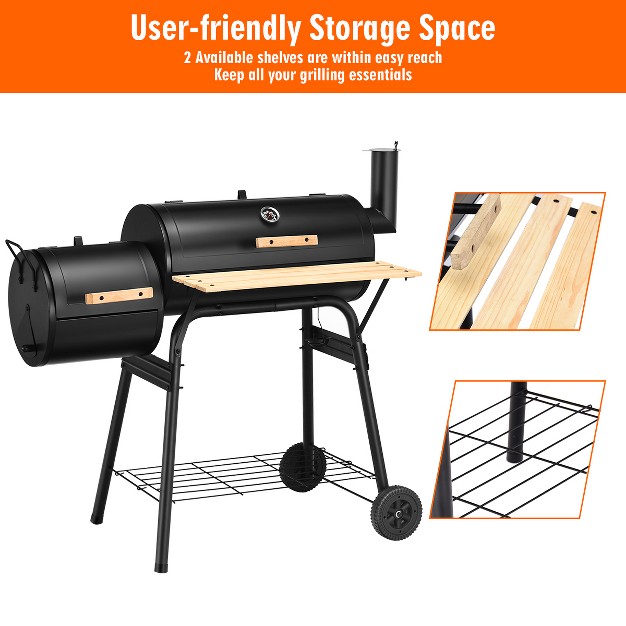 Costway Outdoor Bbq Grill Charcoal Barbecue Pit Patio Backyard Meat Cooker Smoker