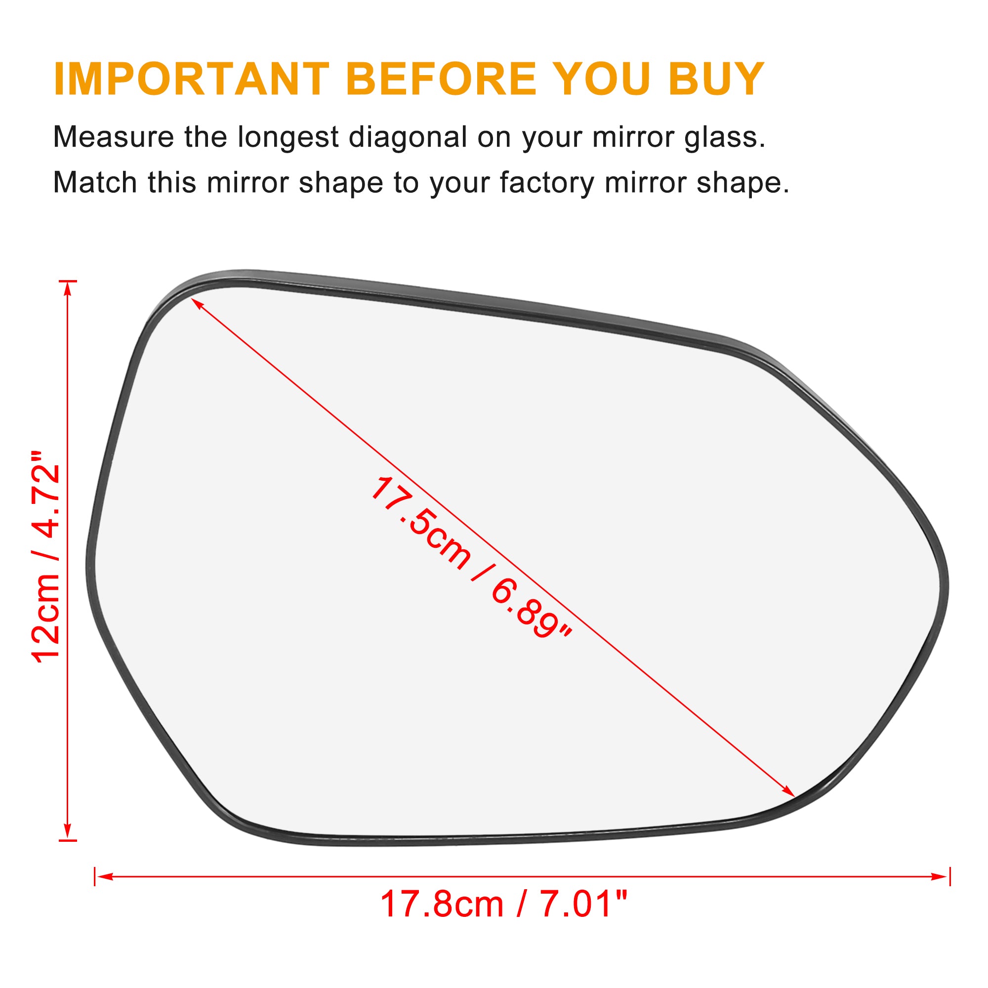 Vehicle Right Side Heated Mirror Glass with Backing Plate 87931-47390 for Toyota Prius 2016-2021