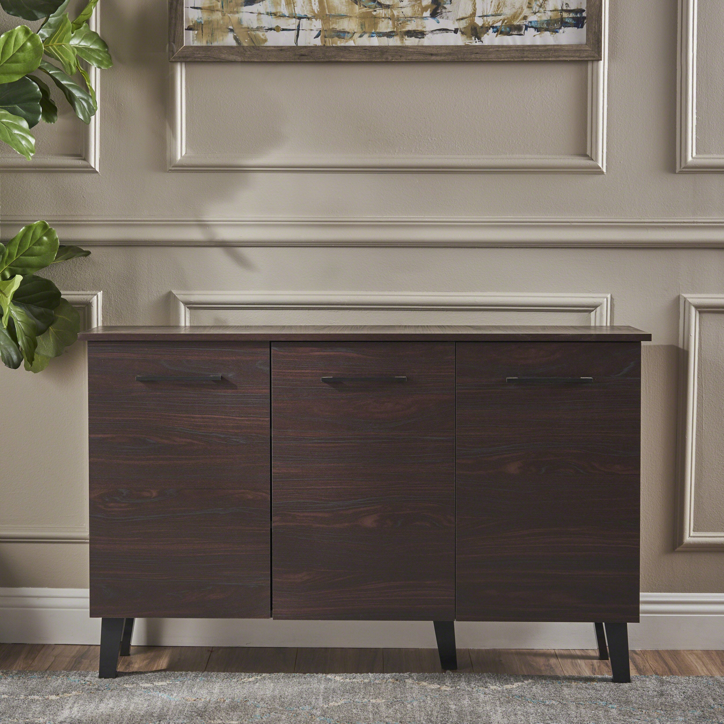 Emilia Mid Century Modern Finished Fiberboard Cabinet