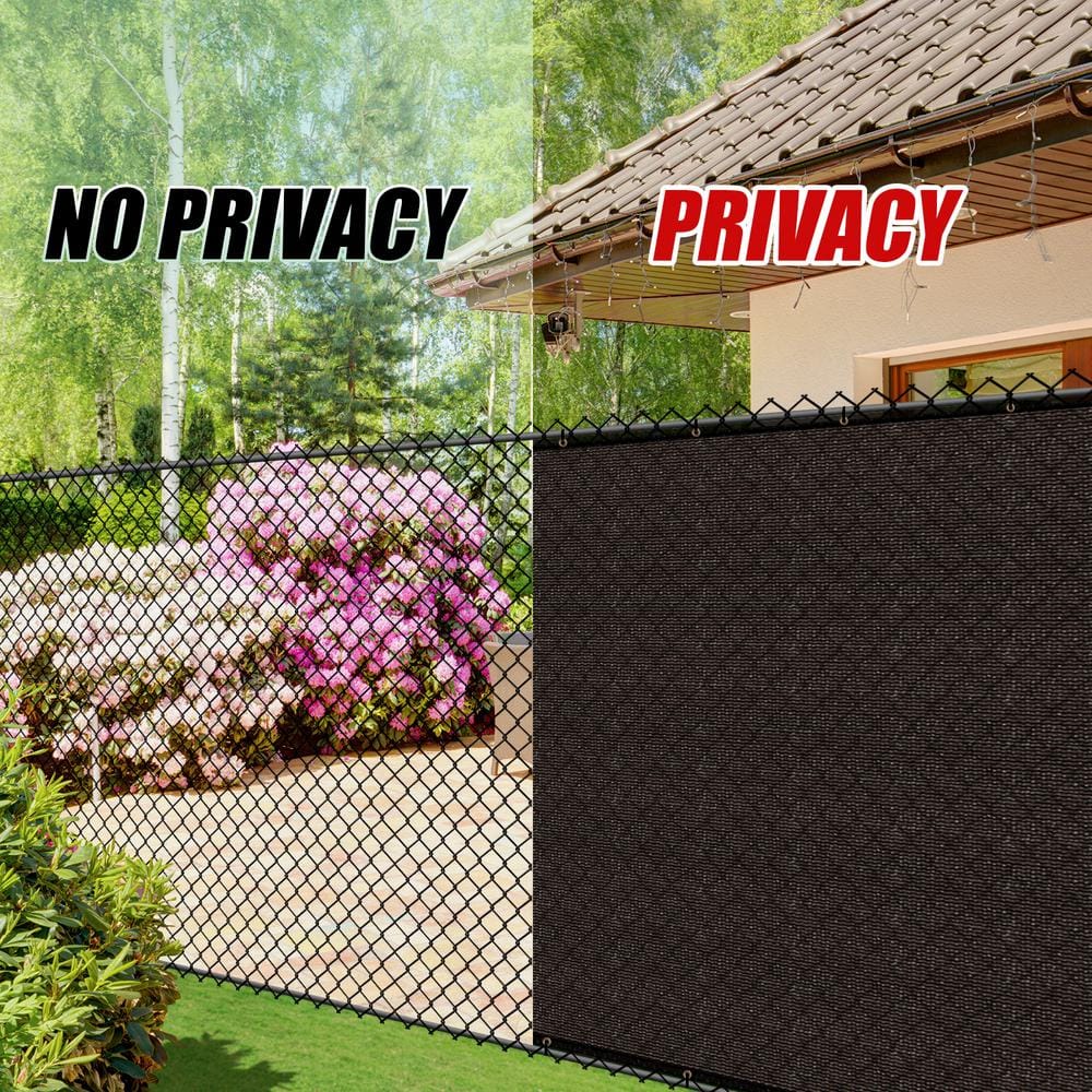 COLOURTREE 3 ft. x 10 ft. Brown Privacy Fence Screen Mesh Fabric Cover Windscreen with Reinforced Grommets for Garden Fence TAP0310-10