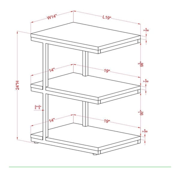 Furniture of America Jolle Contemporary 14-inch 2-shelf Side Table