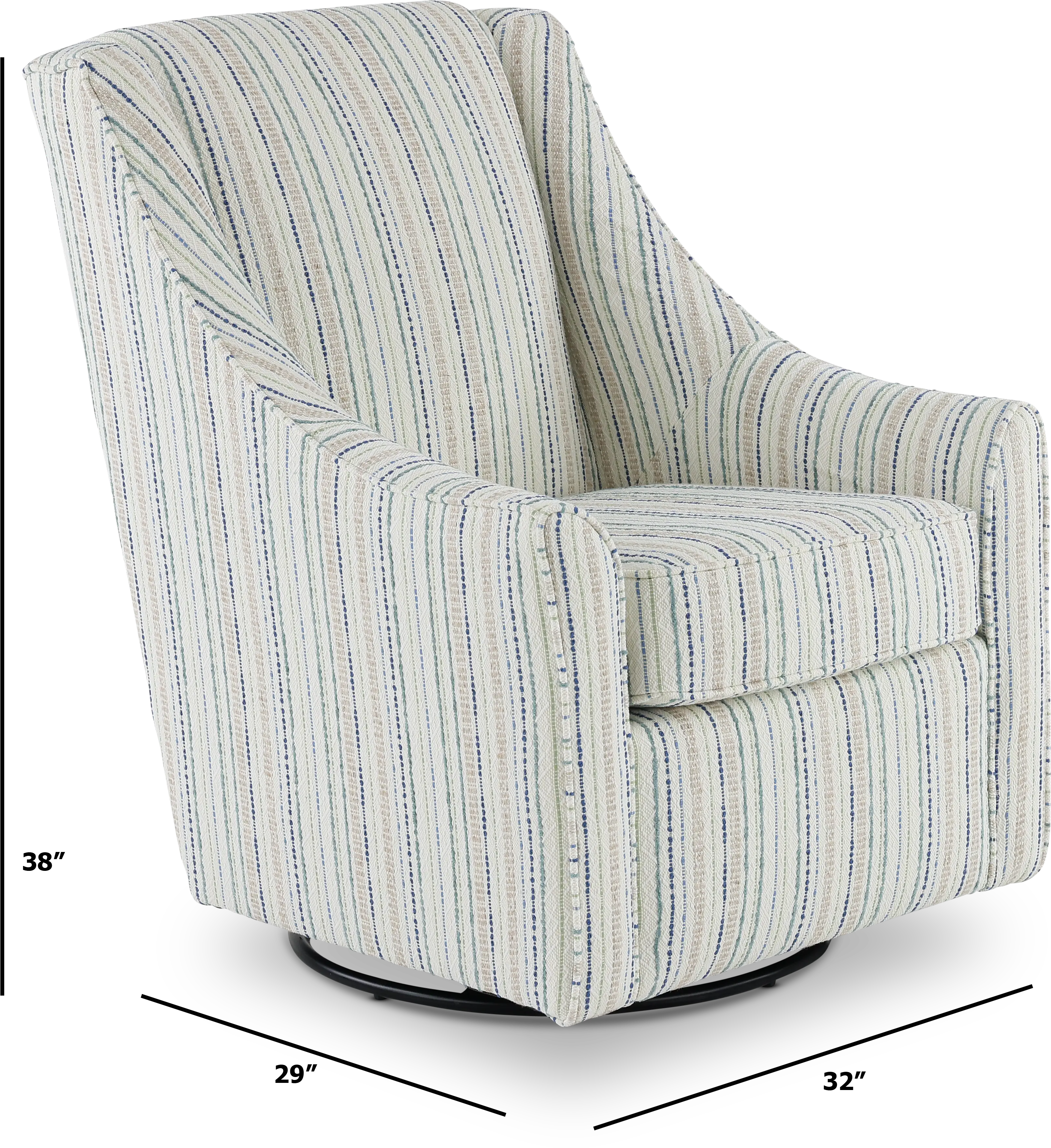 Belle Striped Swivel Chair