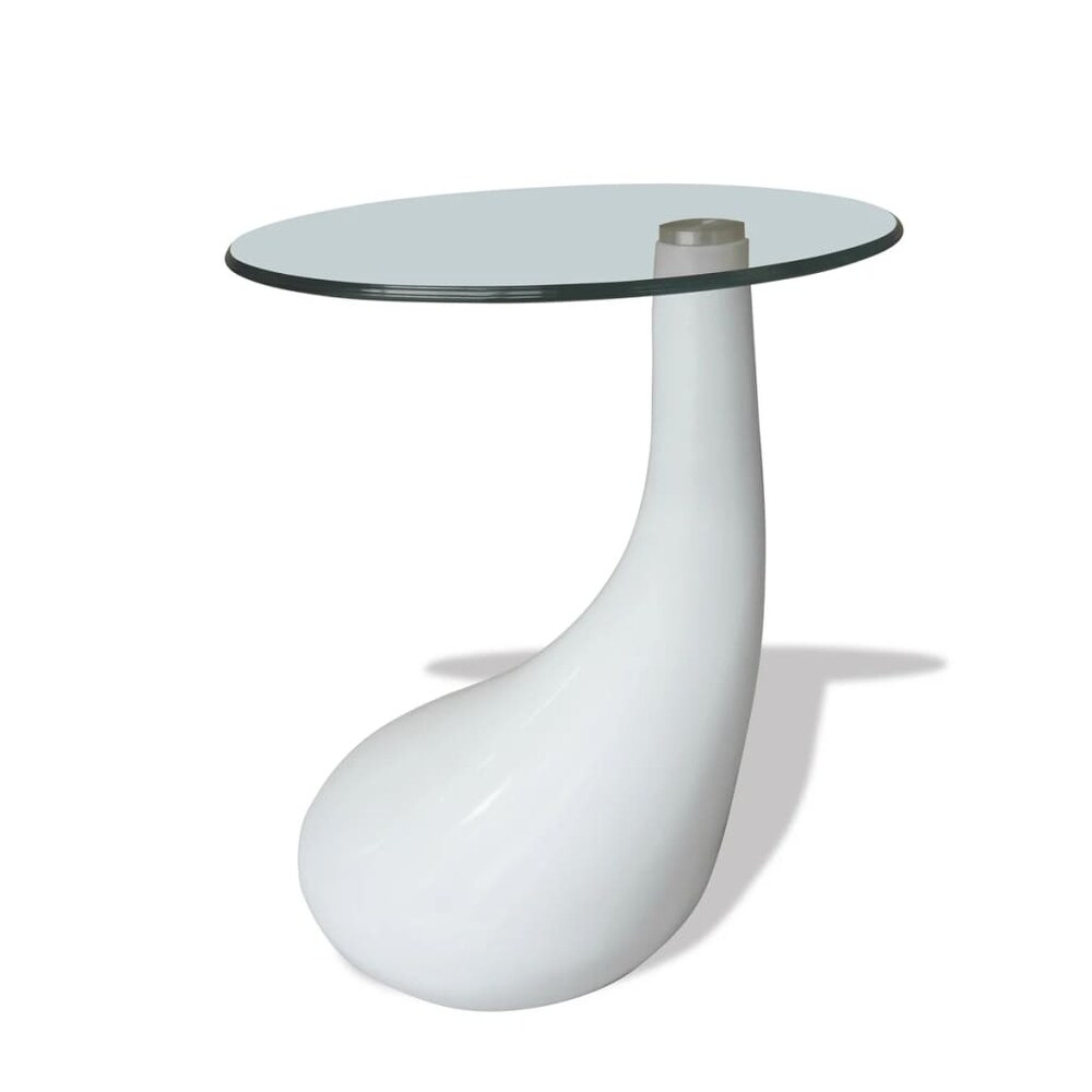 vidaXL Coffee Table End Table Living Room Side Table with Round Glass Top