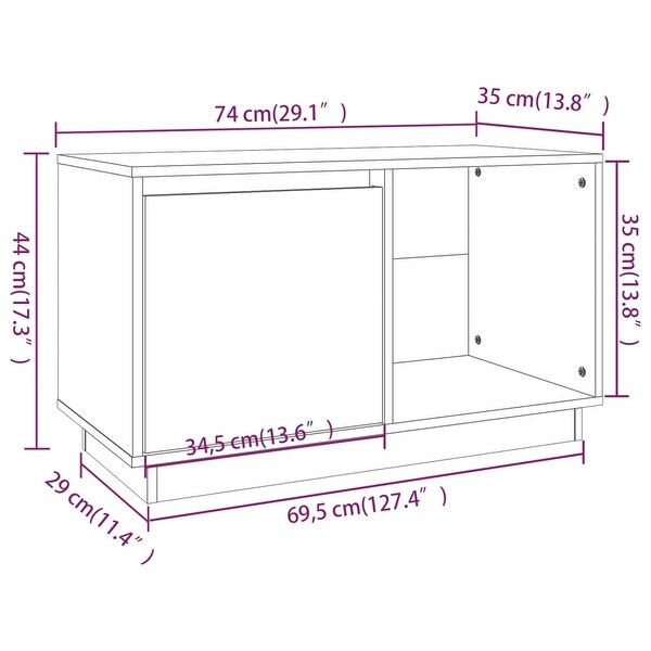 vidaXL Solid Wood Pine TV Cabinet Wooden HiFi Side Cabinet Stand Multi Colors - 29.1