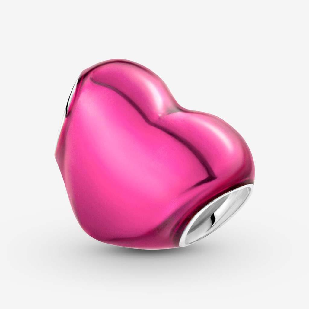 PANDORA  Metallic Pink Heart Charm