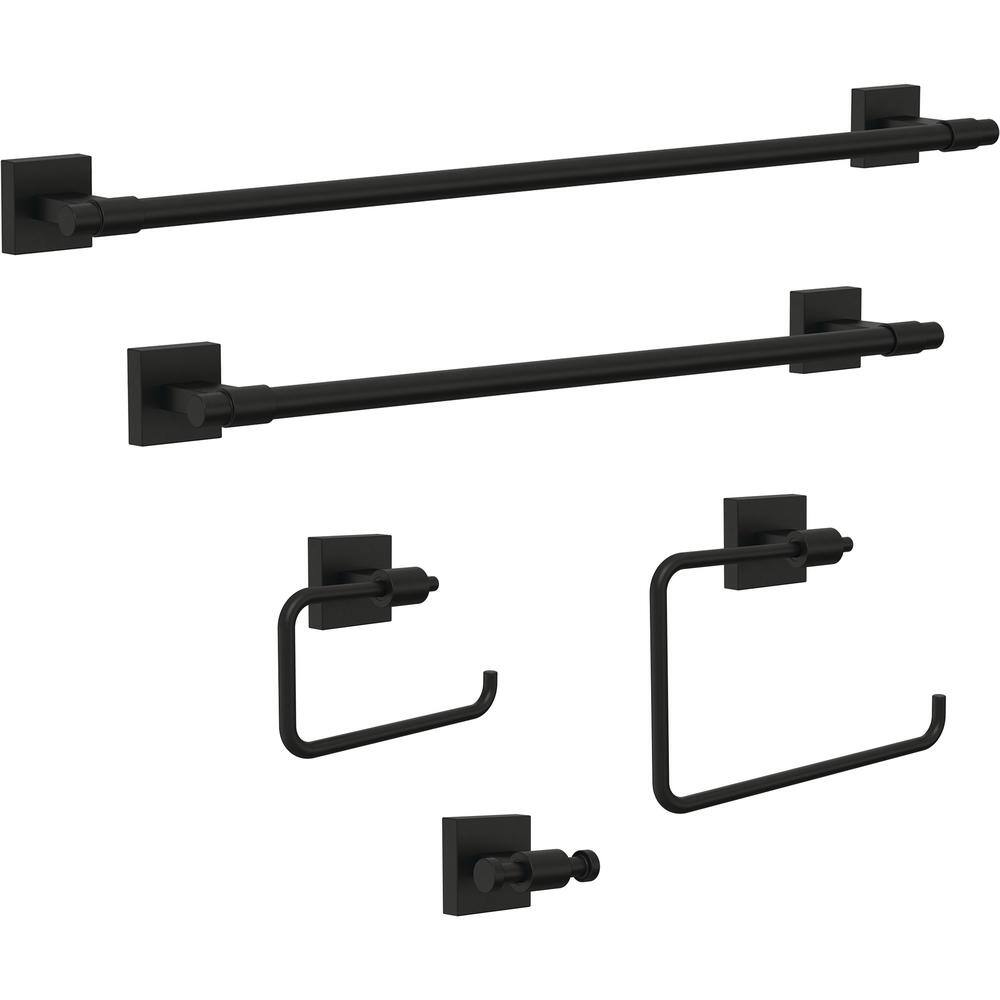 Franklin Brass Maxted Wall Mounted Multi-Purpose Double Towel Hook in Matte Black (2-Pack) MAX35-MB-K2