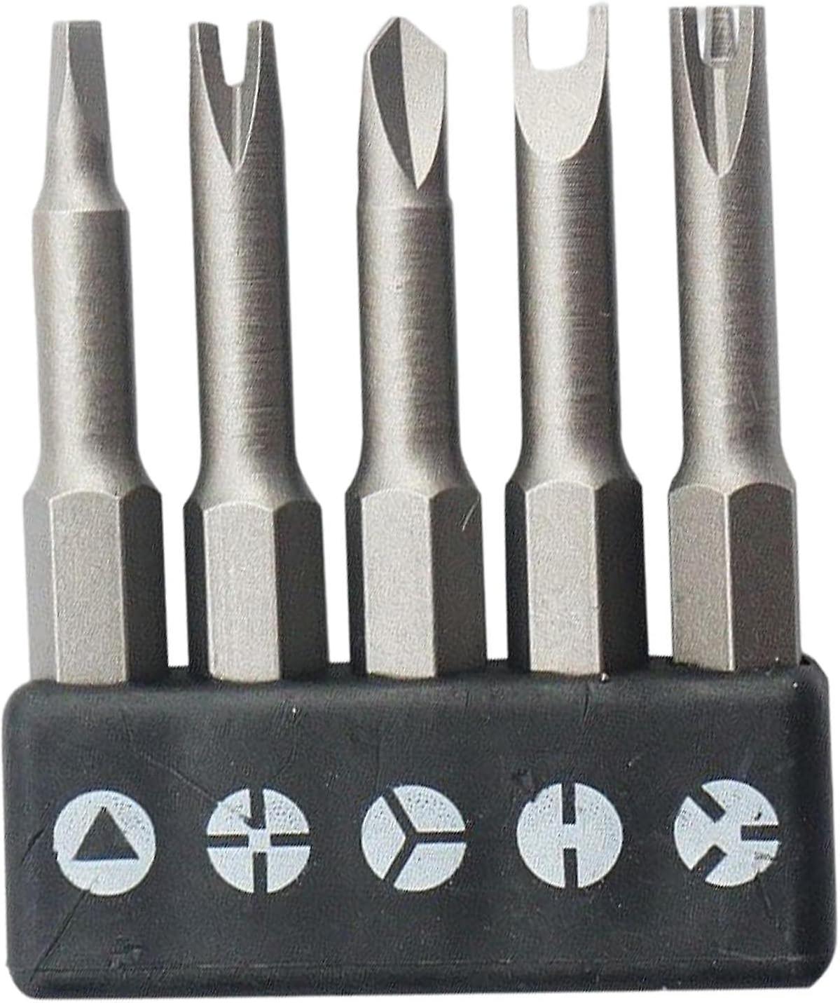 Ch Screwdriver Bit Set， 5-piece Screwdriver Bit Set Made Of Chrome Vanadium Steel， 6.35 Mm Joint Bit Set For Household For Home Use