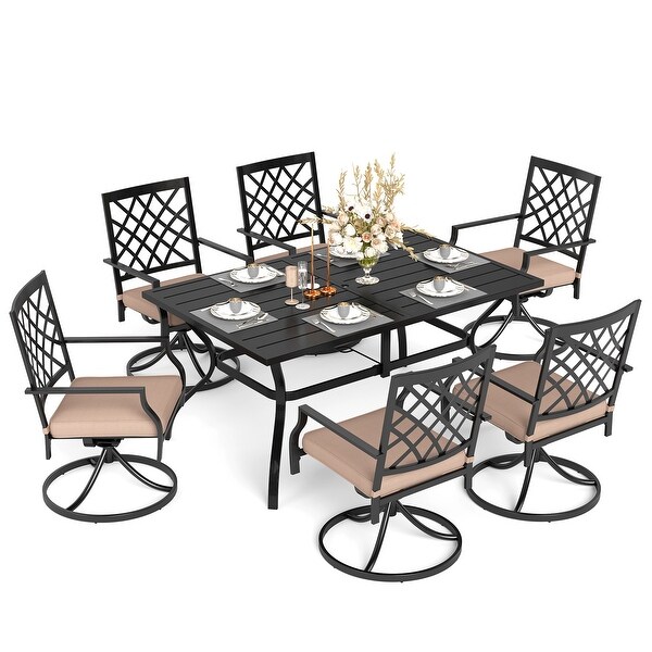 MAISON ARTS 7Piece Metal Outdoor Patio Dining Set