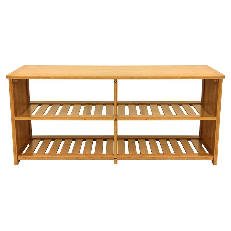 Oceanstar 10-Pair Bamboo Entryway Storage Bench