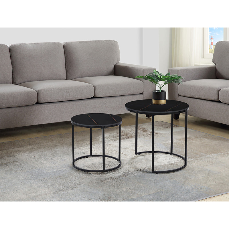 FLEX Nest of 2 Tables Sintered Stone - Black