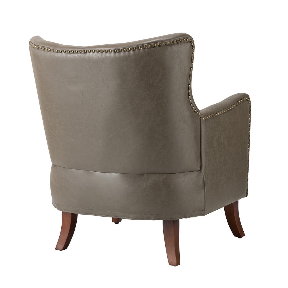 Floyd Comfy Mid century Leather Accent Chair For Living Room by HULALA HOME