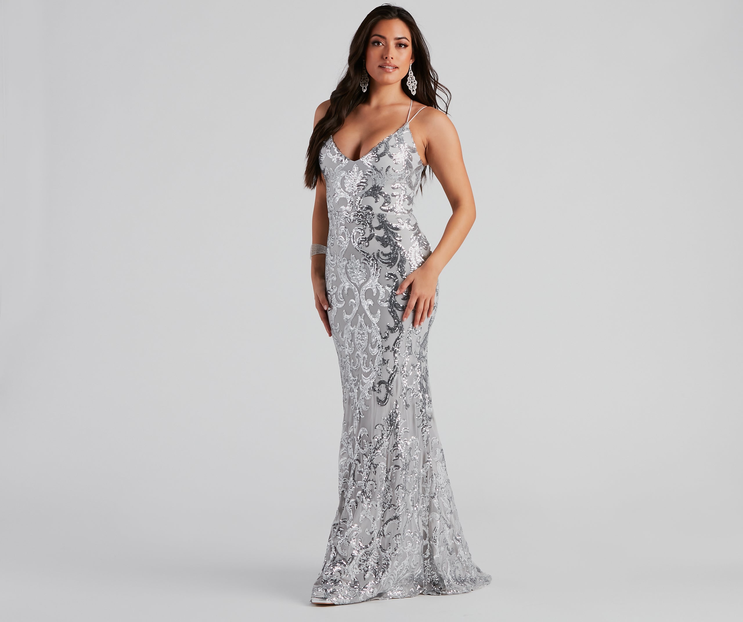 Lila Formal Open-Back Sequin Mermaid Dress