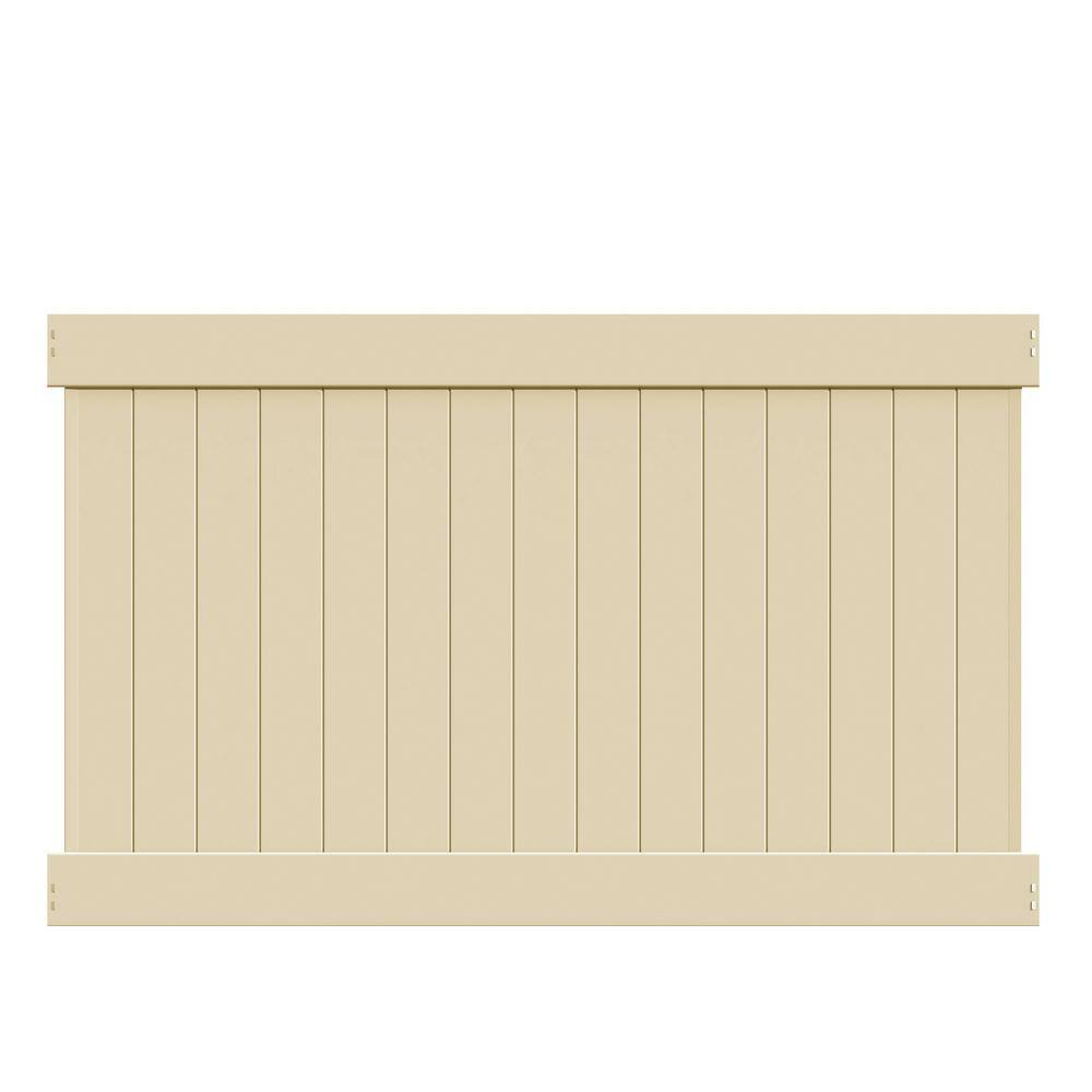 Veranda Linden 5 ft. H x 8 ft. W Sand Vinyl Un-Assembled Fence Panel 73014722