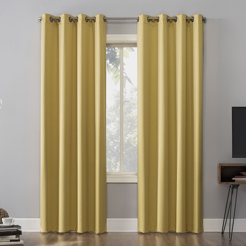 Sun Zero Oslo 100% Blackout Theater Grade Solid Grommet Single Curtain Panel